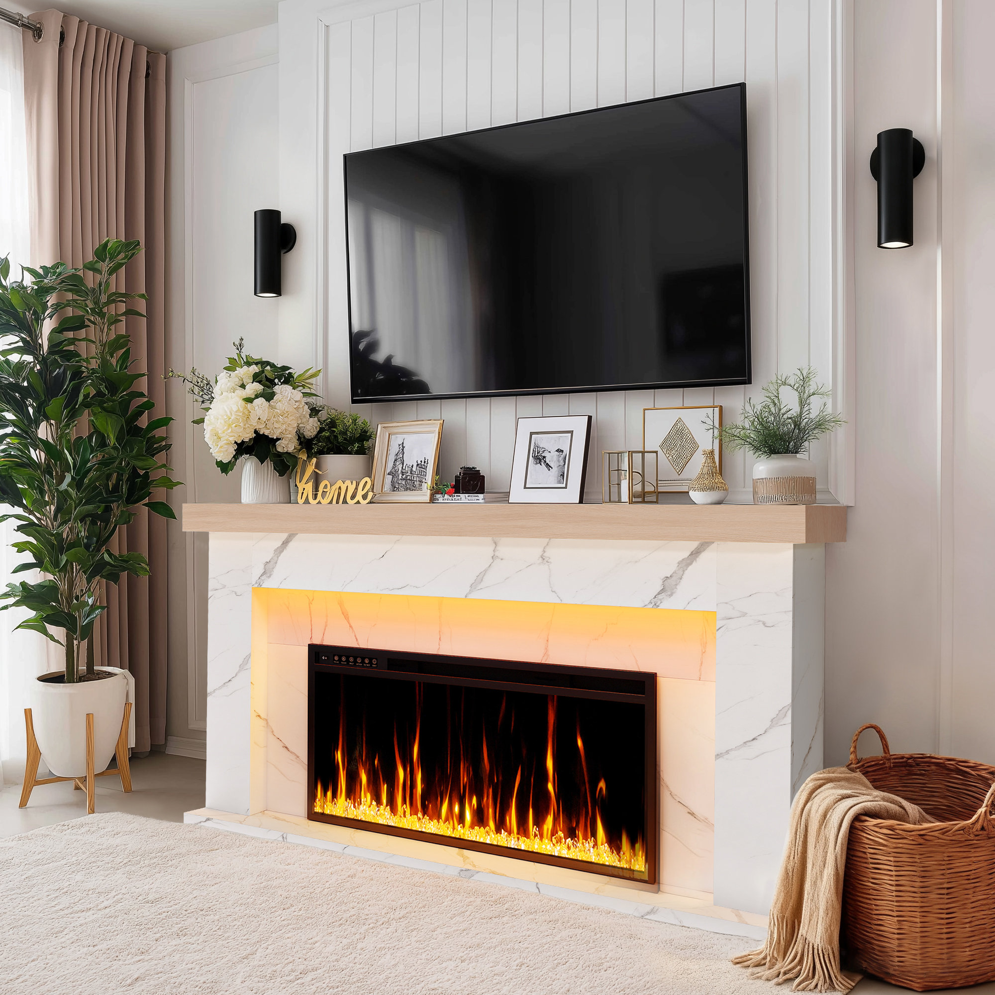 Brayden Studio® Hanniel Simple Surround Electric Fireplace